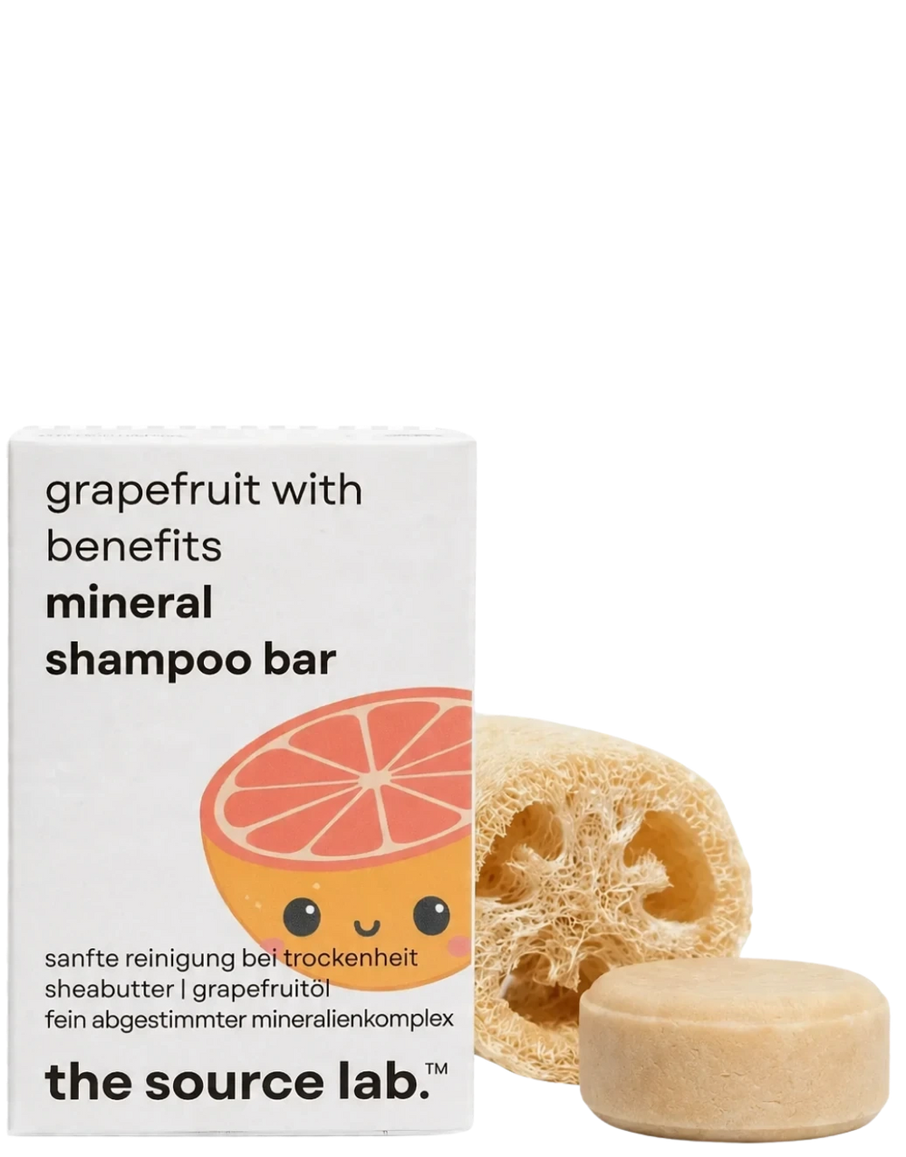 Grapefruit with Benefits | Feste Mineral Shampoo Bar | 50 g inkl. Luffa-Seifenkissen