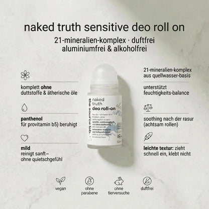 naked truth | sensitive deo roll on inklusive raumduftset | 50ml - Quellmed Shop