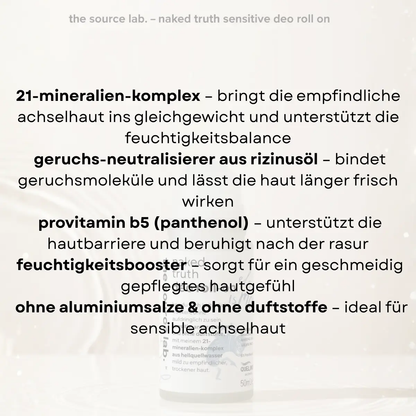 Einführungsangebot: the source lab. - naked truth sensitive Deo roll on 50ml THE SOURCE LAB