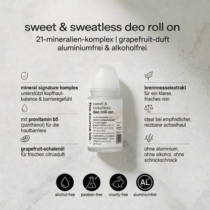 sweet & sweatless | deo roll on inklusive raumduftset | 50ml - Quellmed Shop