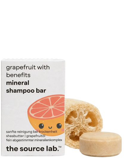 Grapefruit with Benefits | Feste Mineral Shampoo Bar | 50 g inkl. Luffa-Seifenkissen
