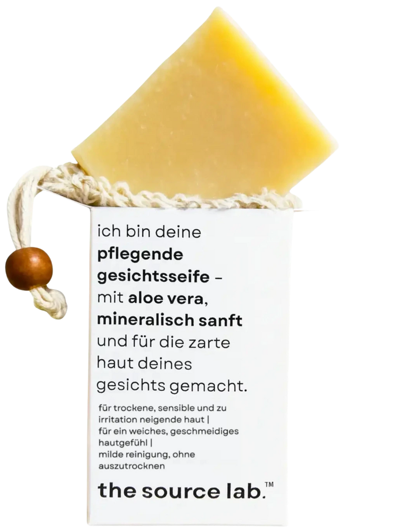 Pflegende Gesichtsseife | Sanfte Reinigung für seidige Haut inkl. Peelingbeutel | 100 g