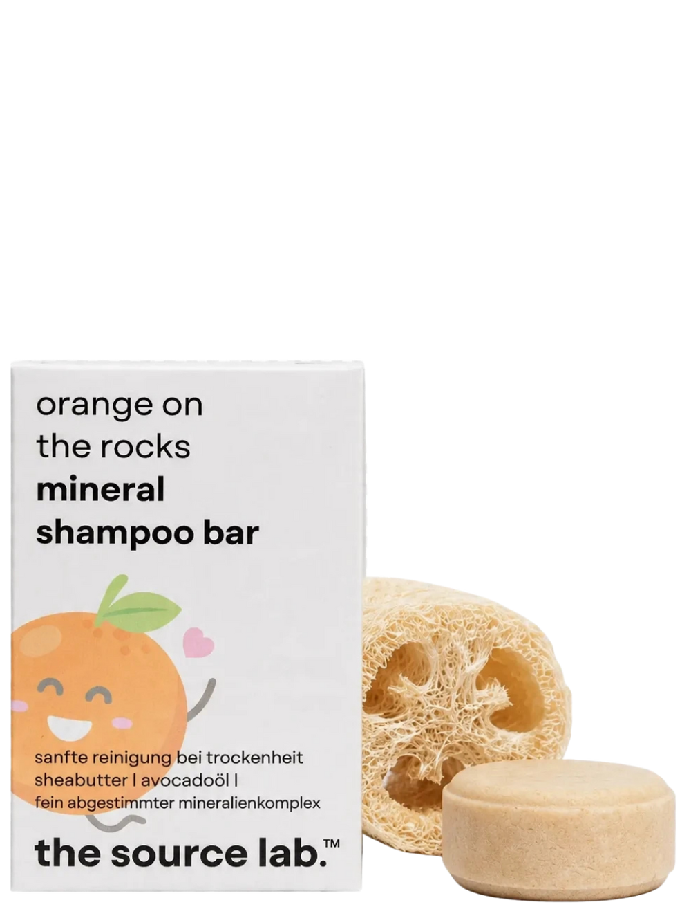 Orange on the Rocks | Katı Mineral Şampuan Barı I 50 gr Luffa Sabun Yastığı Dahil