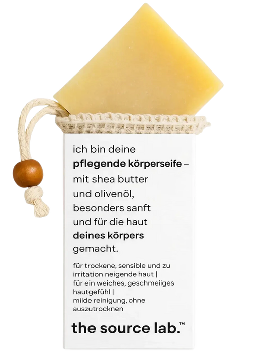 Jabón corporal suave 2 en 1 con bolsa exfoliante | Limpieza y cuidado en un solo paso | 100 g
