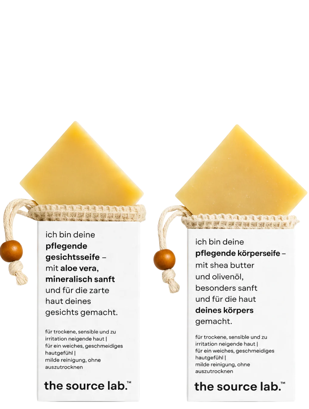 Soap Bundle | Zwei feste Seifen für Gesicht und Körper inkl. Peelingbeutel | 200 g