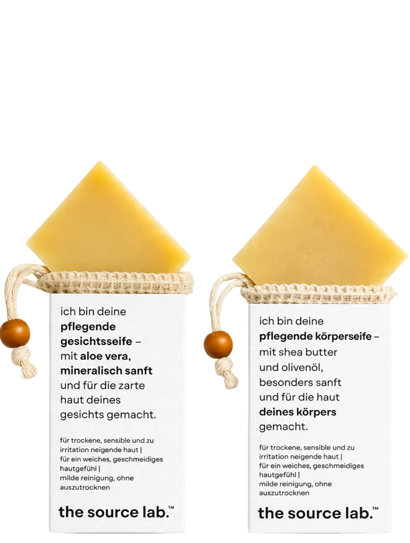 Soap Bundle | Zwei feste Seifen für Gesicht und Körper inkl. Peelingbeutel | 200 g