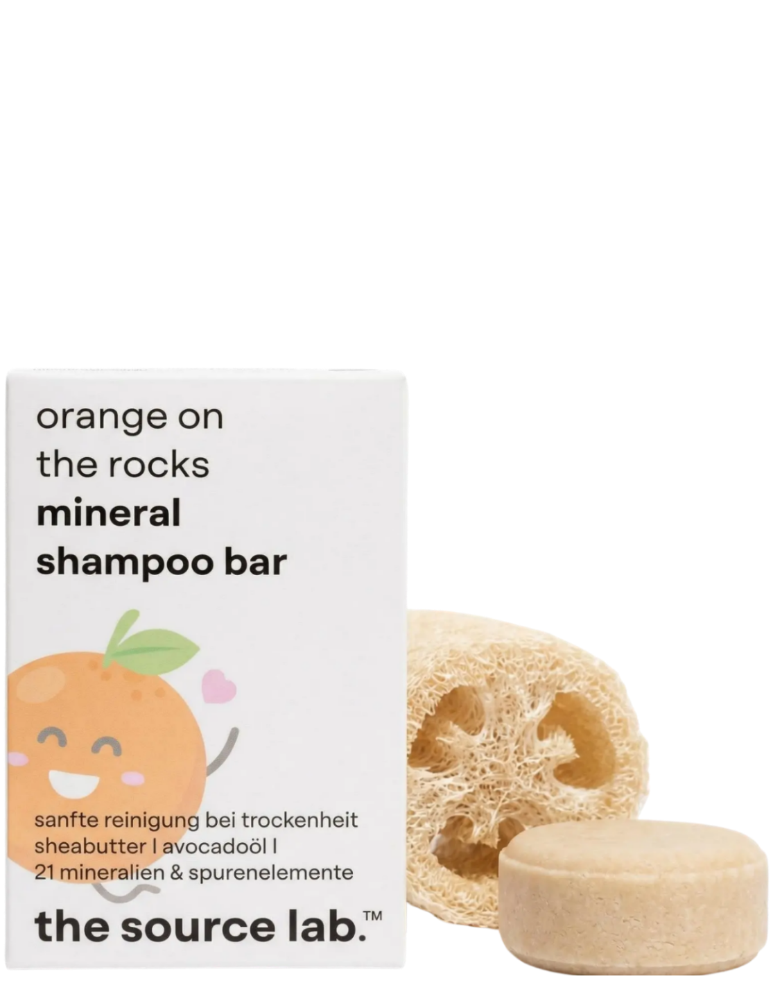 orange on the rocks I mineral shampoo bar 50g I inklusive seifenkissen THE SOURCE LAB