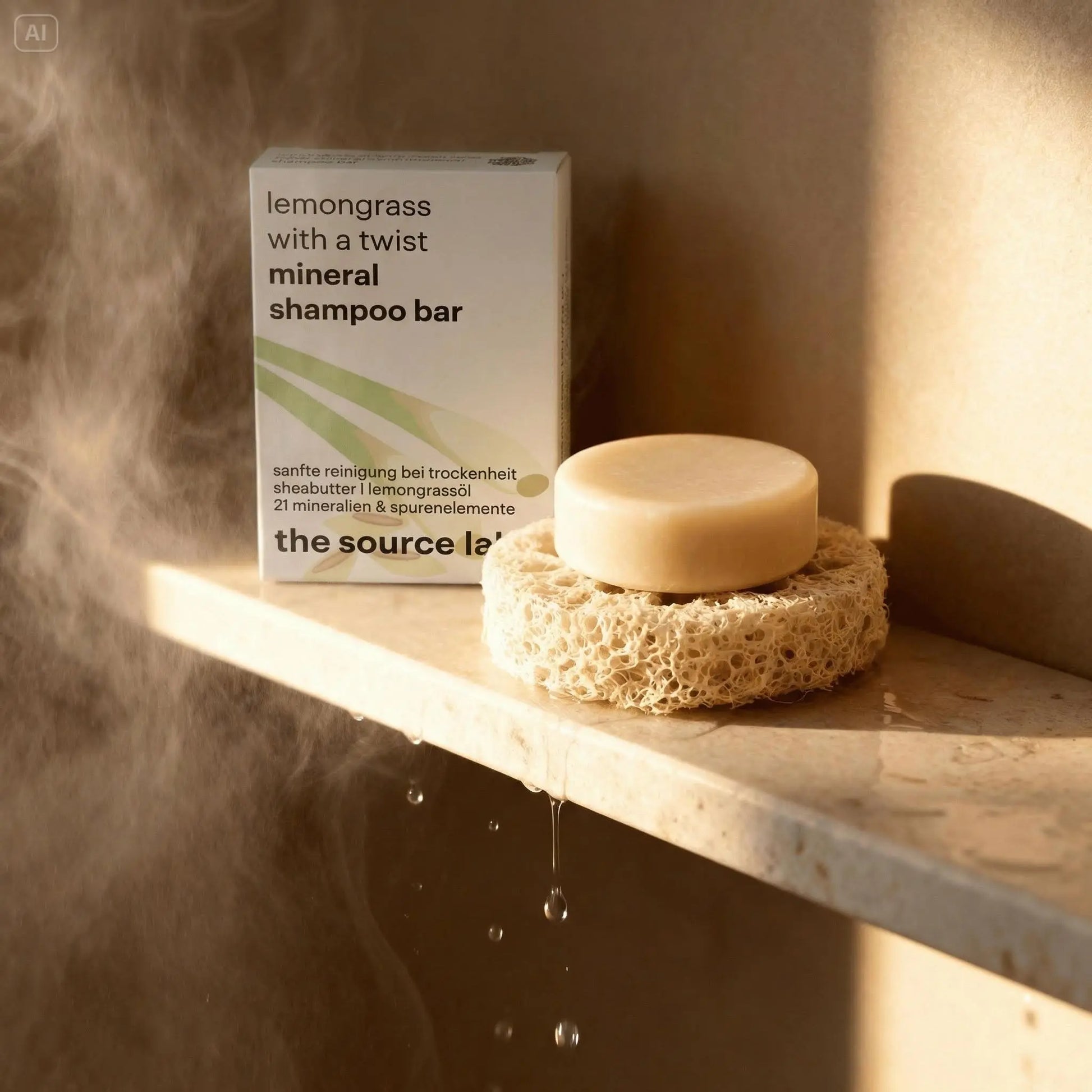 lemongrass with a twist I mineral shampoo bar I inklusive seifenkissen I 50g THE SOURCE LAB