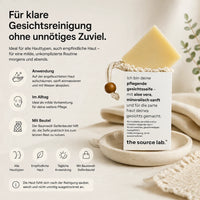 Pflegende Gesichtsseife | Sanfte Reinigung für seidige Haut inkl. Peelingbeutel | 100 g