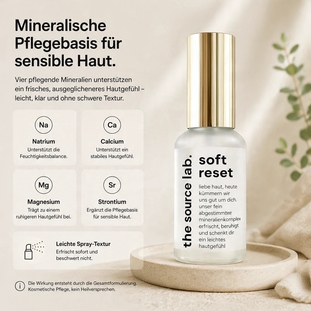 Soft Reset | Hochmineralisches Hautspray für trockene und empfindliche Haut | 50 ml