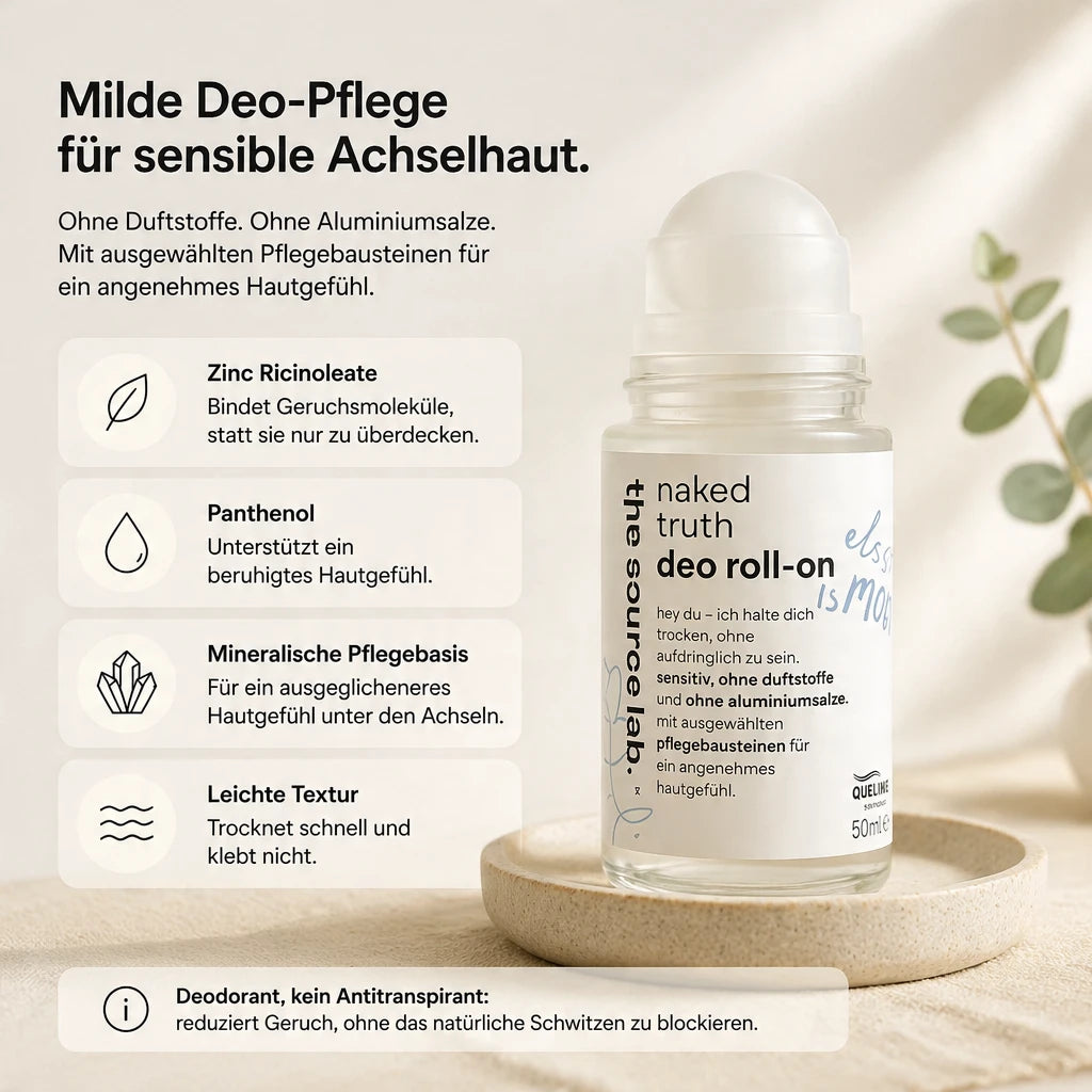 Naked Truth | Sensitive Deo Roll-on ohne Duftstoffe inkl. Raumduft-Set | 50 ml