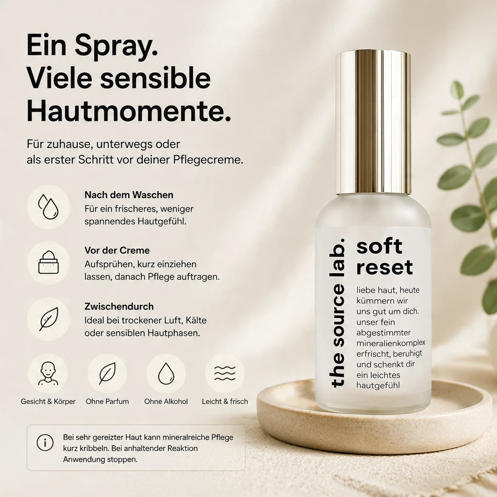Soft Reset | Hochmineralisches Hautspray für trockene und empfindliche Haut | 50 ml