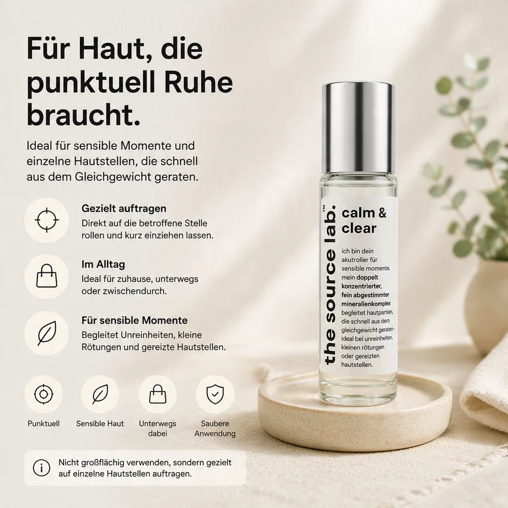 LETZTE CHANCE: Calm & Clear Roll-On 10 ml | Punktuelle Pflege bei Unreinheiten - [SOURCE LAB]