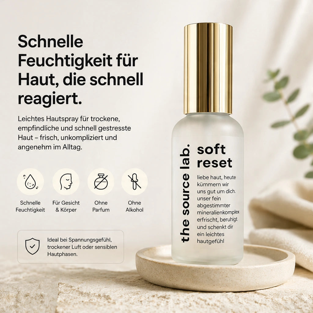 Soft Reset | Hochmineralisches Hautspray für trockene und empfindliche Haut | 50 ml