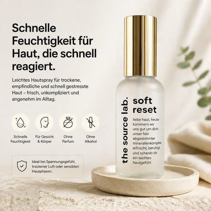 Soft Reset | Hochmineralisches Hautspray für trockene und empfindliche Haut | 50 ml