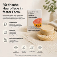 Grapefruit with Benefits | Feste Mineral Shampoo Bar | 50 g inkl. Luffa-Seifenkissen