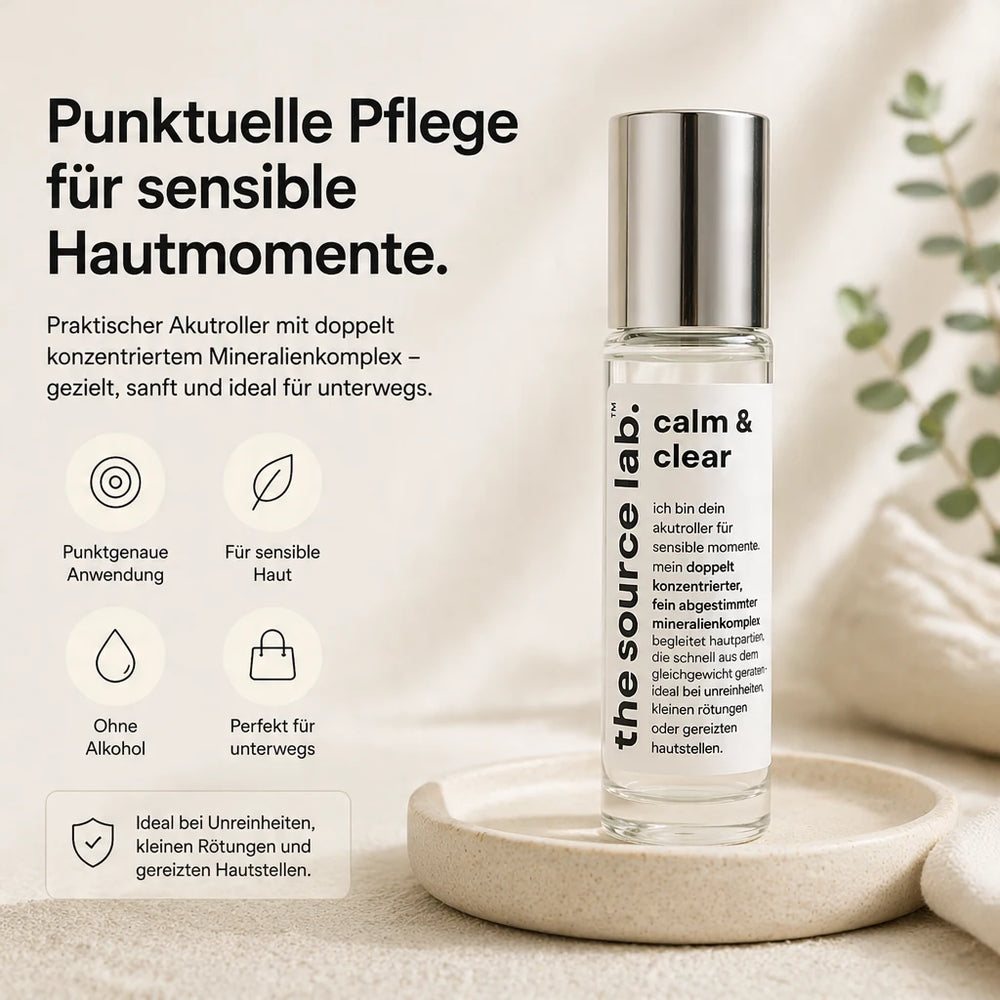 LETZTE CHANCE: Calm & Clear Roll-On 10 ml | Punktuelle Pflege bei Unreinheiten - [SOURCE LAB]