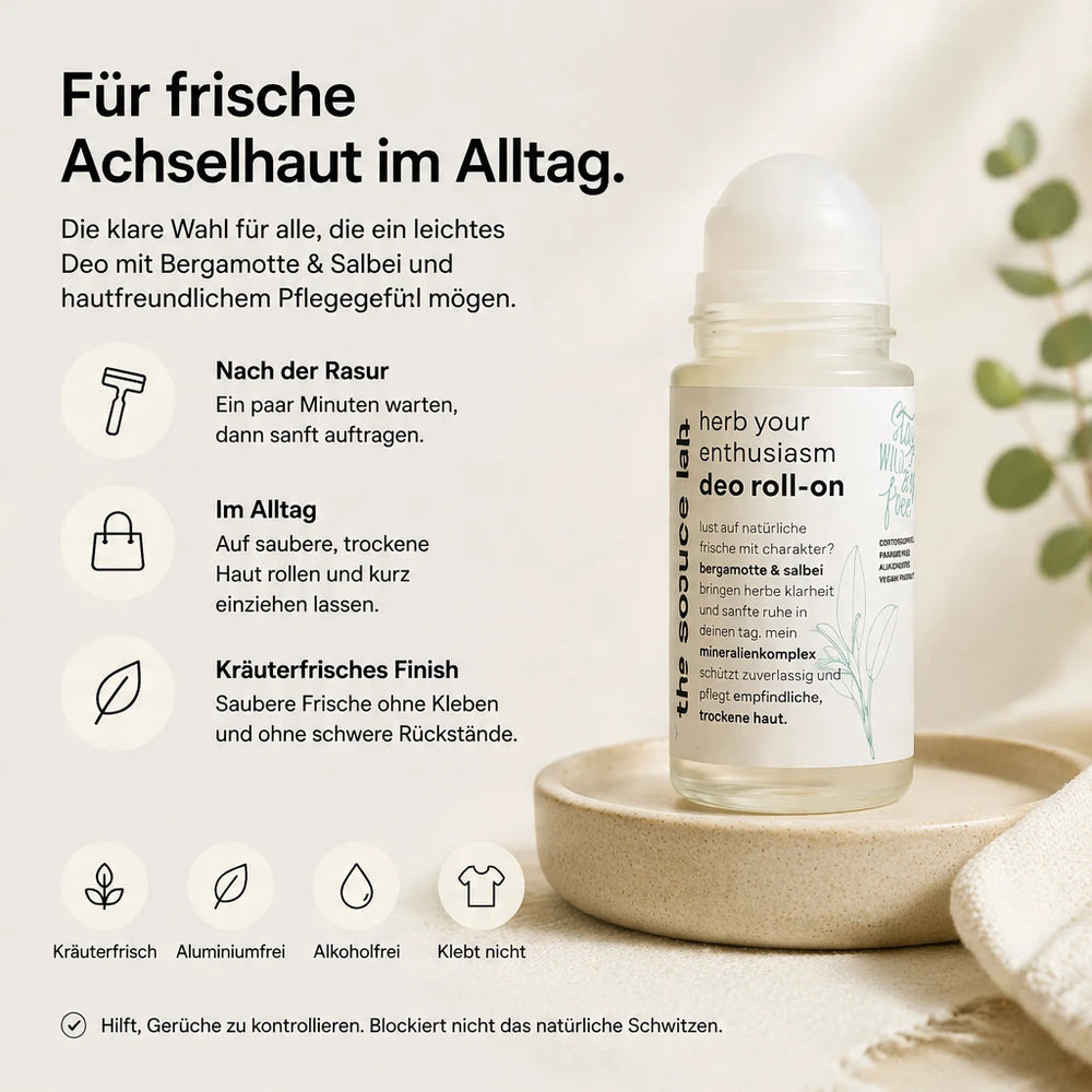 Herb Your Enthusiasm | Bergamot ve Adaçayı İçeren Deo Roll-on ve Oda Kokusu Seti | 50 ml