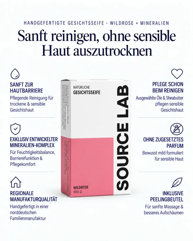 Natürliche Gesichtsseife mit Wildrosenöl