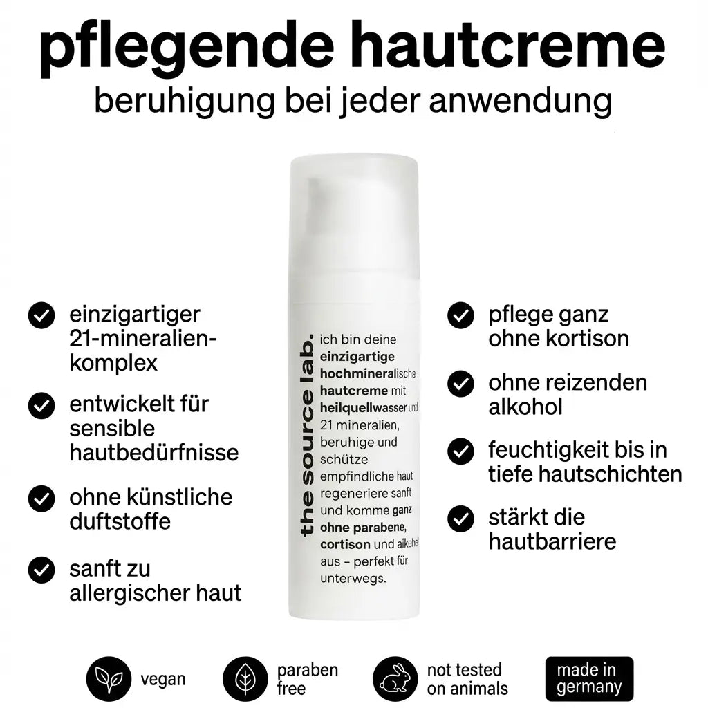 the source lab. von Quellmed - Pflegende Hautcreme – Effektive Feuchtigkeitspflege für trockene und empfindliche Haut 50ml THE SOURCE LAB