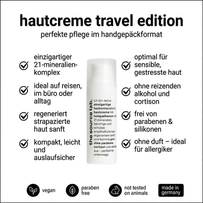 the source lab. von Quellmed - Pflegende Hautcreme in der praktischen Reisegröße 15ml – Effektive Feuchtigkeitspflege für empfindliche Haut unterwegs THE SOURCE LAB