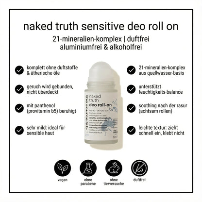 naked truth | sensitive deo roll on inklusive raumduftset | 50ml THE SOURCE LAB