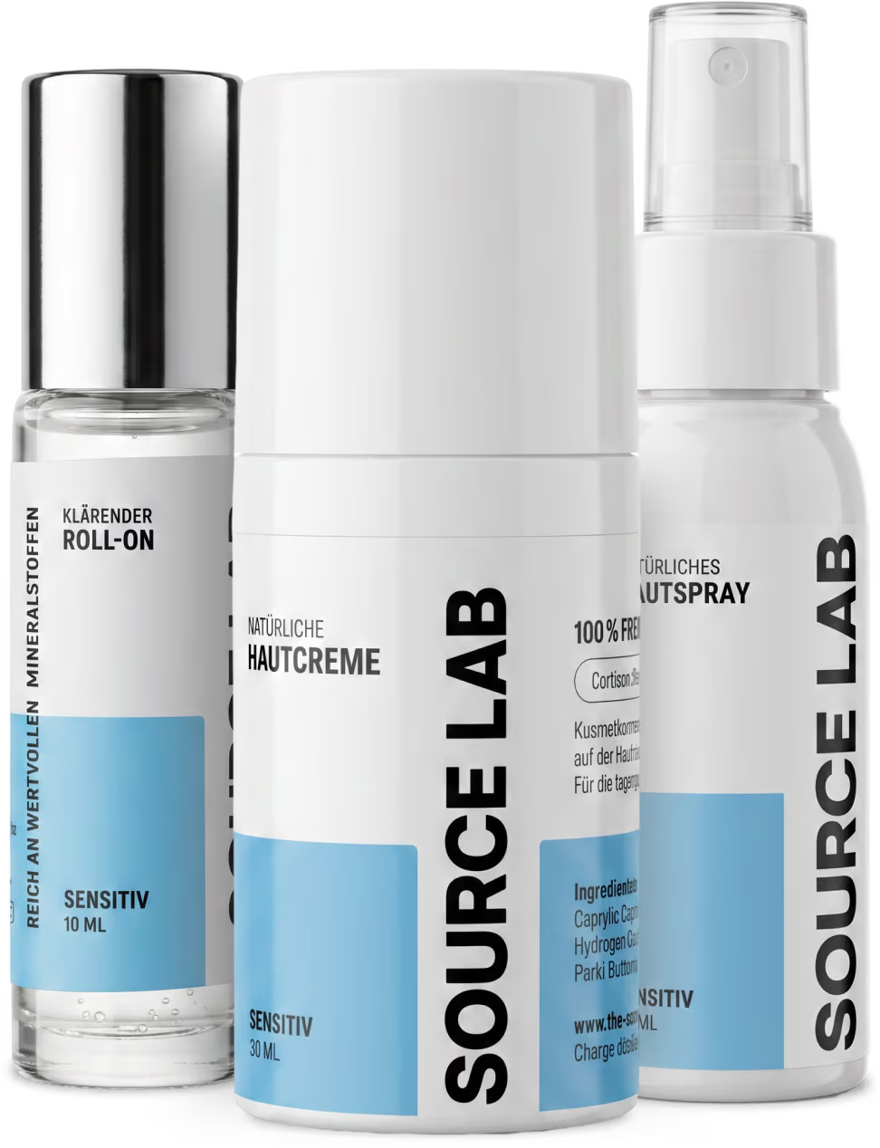 Starter Set für empfindliche Haut – Spray, Creme & Roll-On